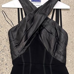 Andrew Gn PF2012 Lambskin & Wool Black dress